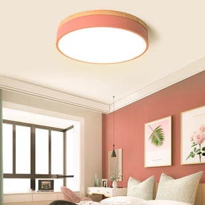 Moderna Bambini Plafoniera LED Dimmerabile con telecomando Bambino Ragazzo Ragazza Cameretta Soggiorno Camera da Letto Lampada Moderno Stella Design Lampada da Soffitto Lampadario Acrilico (Rosa