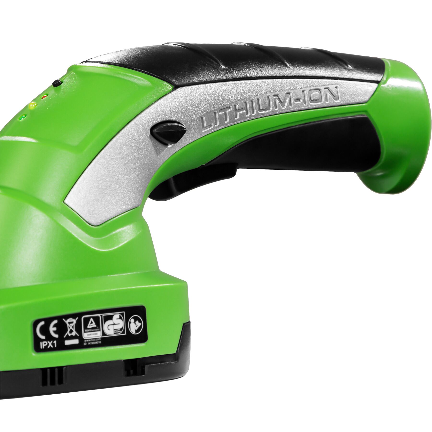 Tagliasiepi elettrico verde 2 in 1 in metallo 2 accessori asta telescopica batteria inclusa TECTAKE - 6