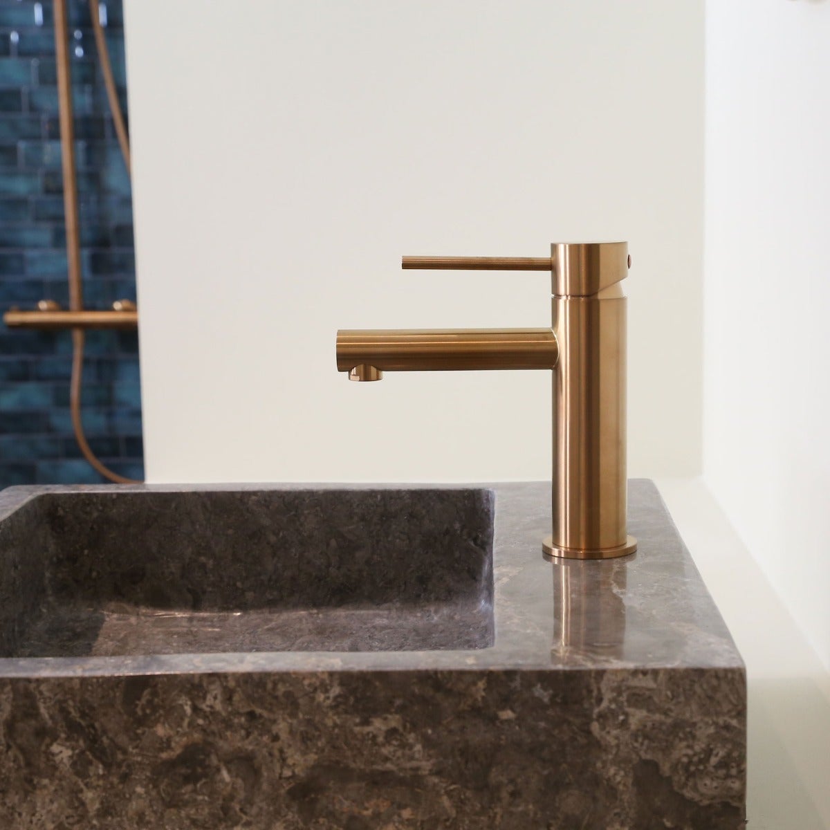 Luisa mitigeur lavabo bas cuivre brossé - 6