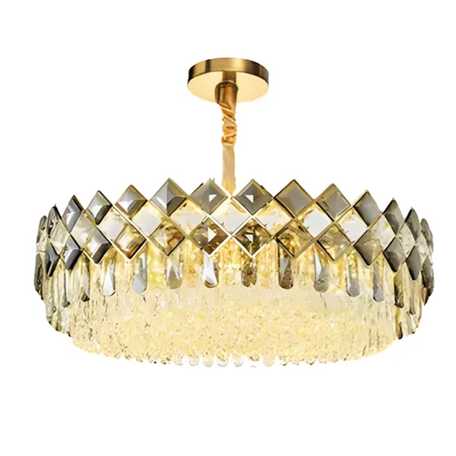 Lampa Sufitowa Wisząca Kryształowa Toolight App1540-8Cp60 Złoty