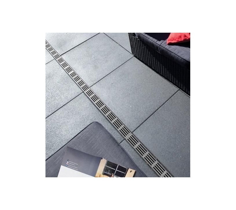 Caniveau de drainage étroit 6cm Classe A15 Grille design Aluminium Slimline ACO - 7