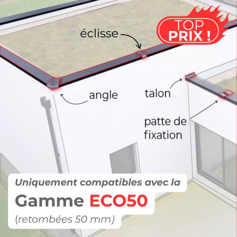Patte de fixation ECO50 de couvertine alu pour acrotère toit-terrasse - ALUHOME - 4