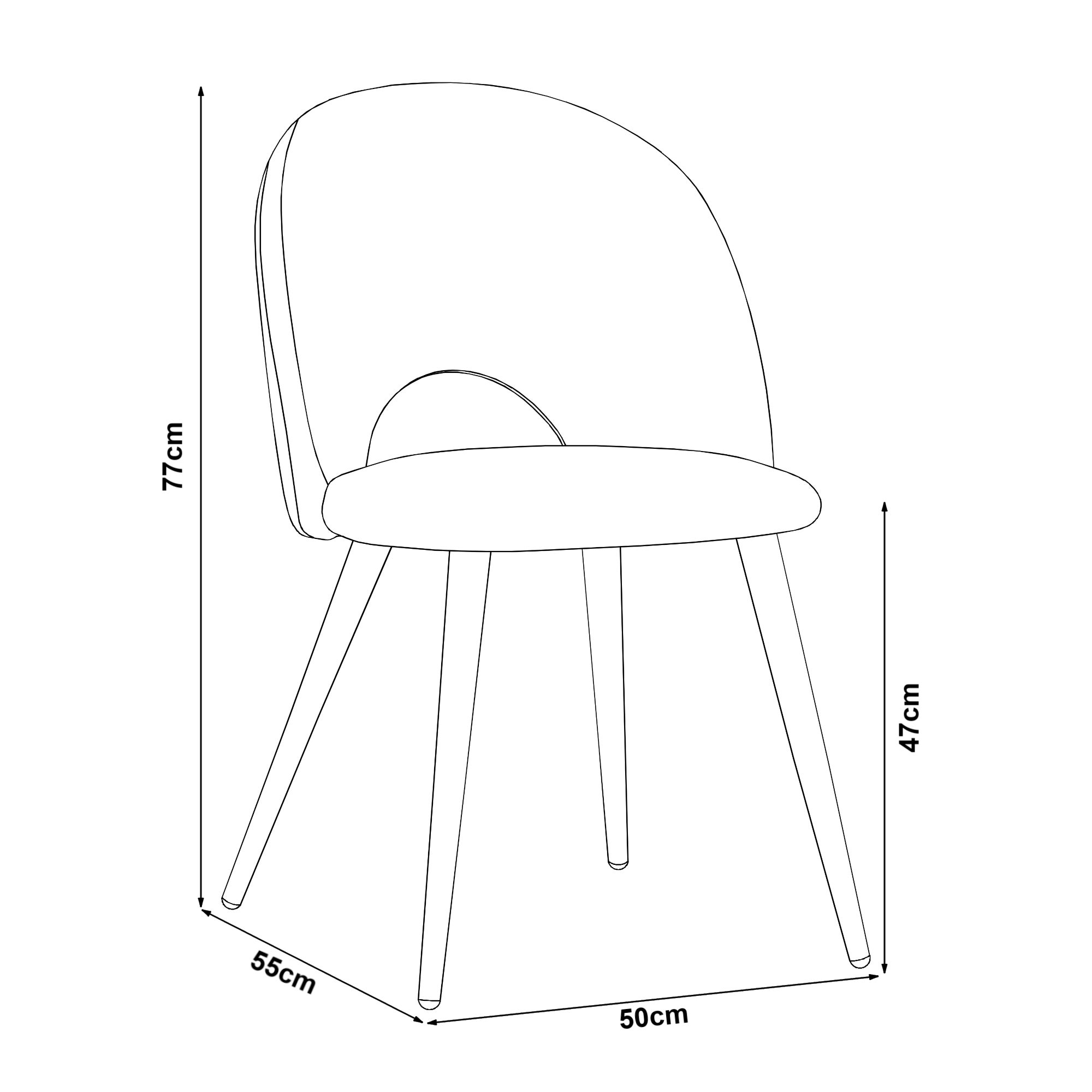 Lot de 2 chaises de salle à manger Karijoki 77 x 50 x 55 cm beige [en.casa] - 5