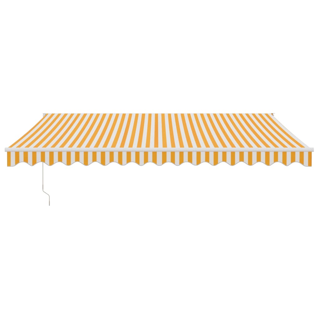 Toldo retráctil aluminio y tela amarillo y blanco 4,5x3 m vidaXL - 3