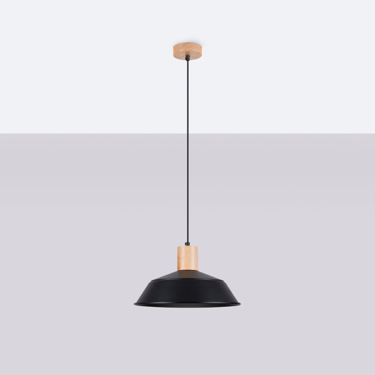 Lampa wisząca FANOVA czarna LED 4000K - 34x34x120cm Sollux