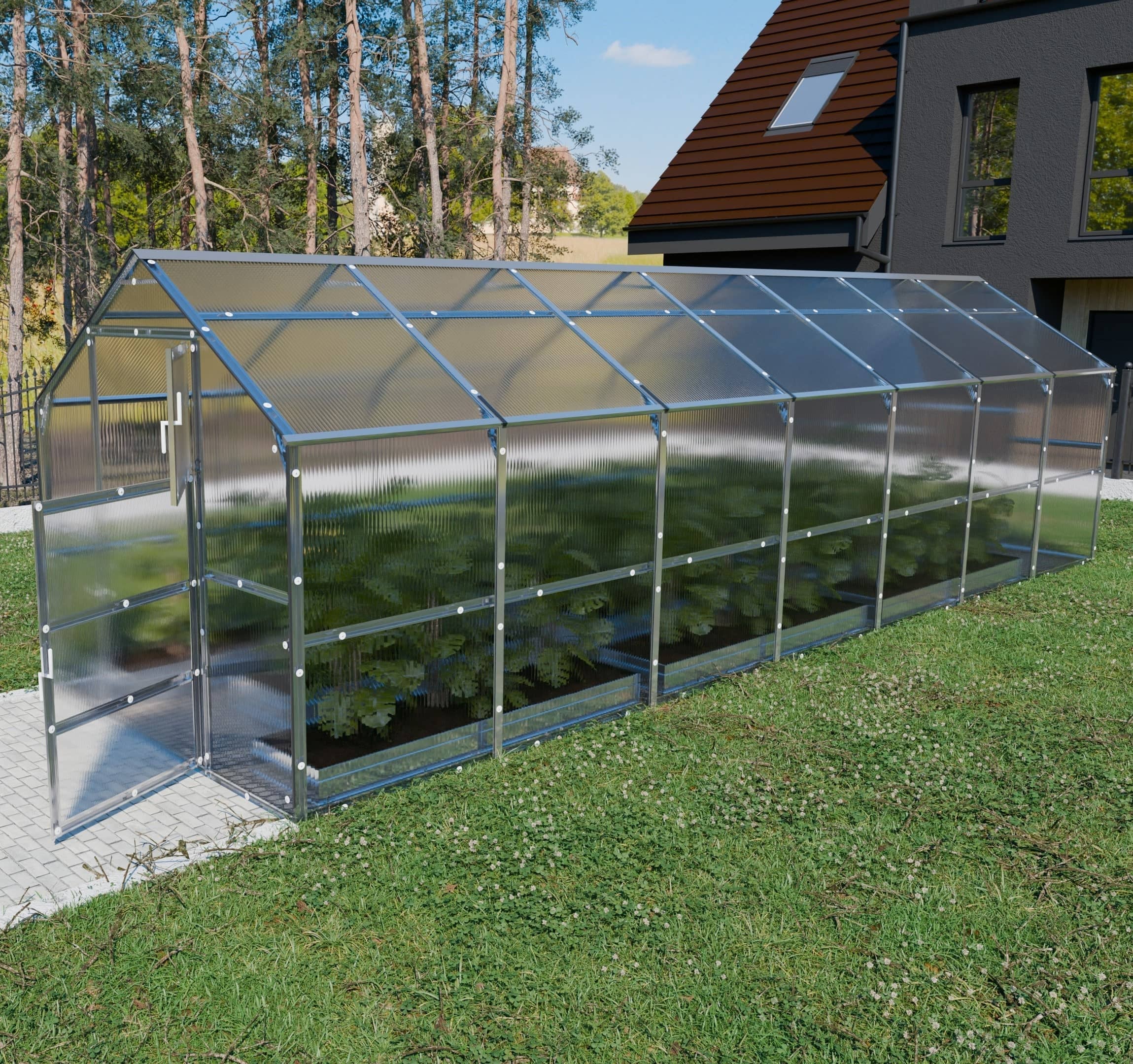 Szklarnia KLASIKA BERNARD 2,35 x 7 m (16,45 m²), 4 mm z powłoką z poliwęglanu 1szt.