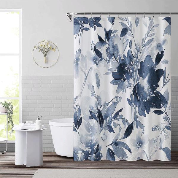YUAOEUR - Tenda da Doccia Design Vintage 3D per Bagno, Tendina con Immagine Fiori, Porte Chiuse e Finestre Aperte, Cesto di Fiori su Pietra, 71 x 180 cm, Colore: Verde Rosso