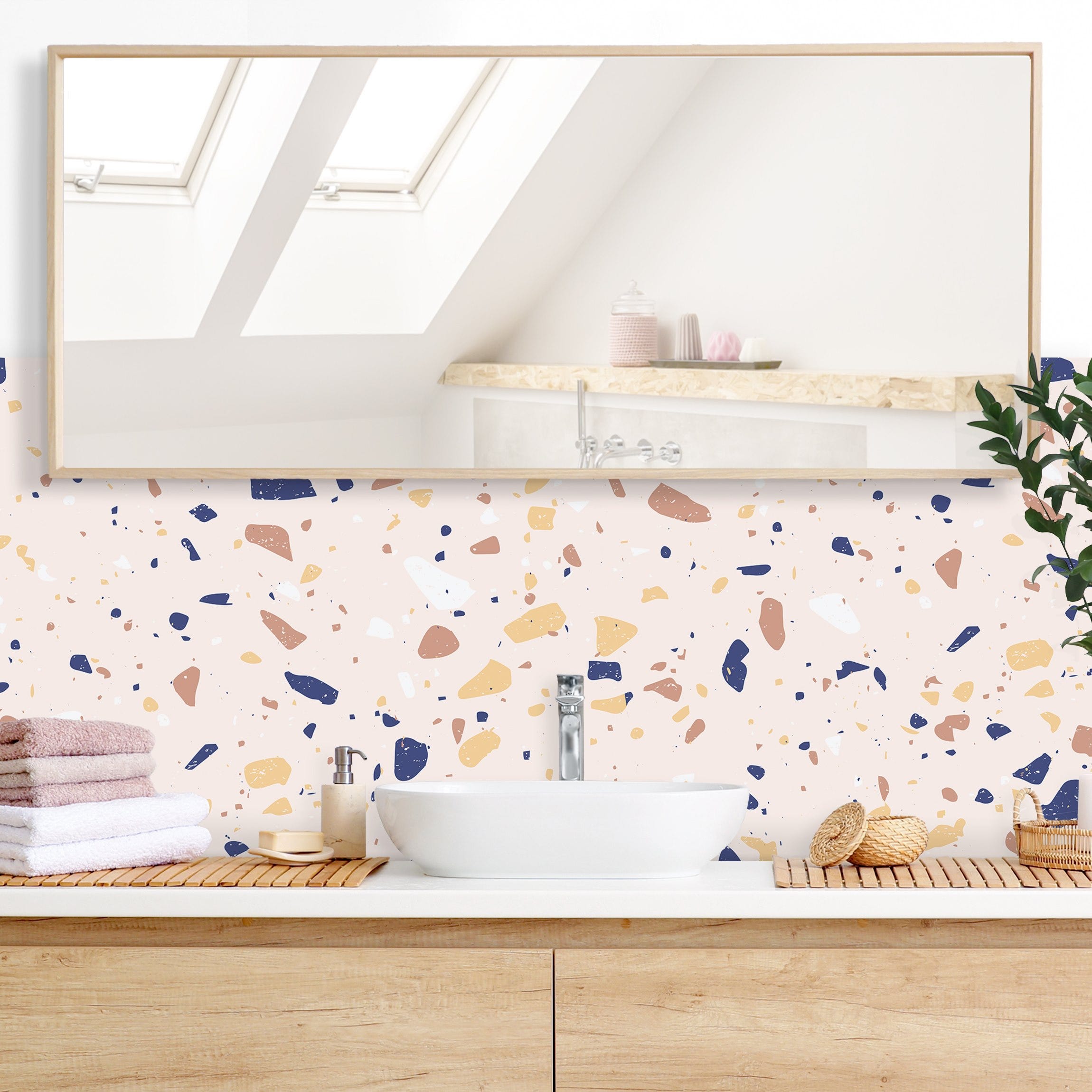 Pared Patterns Revestimiento de pared para baño - Detailed Terrazzo Pattern Padua 350 ...