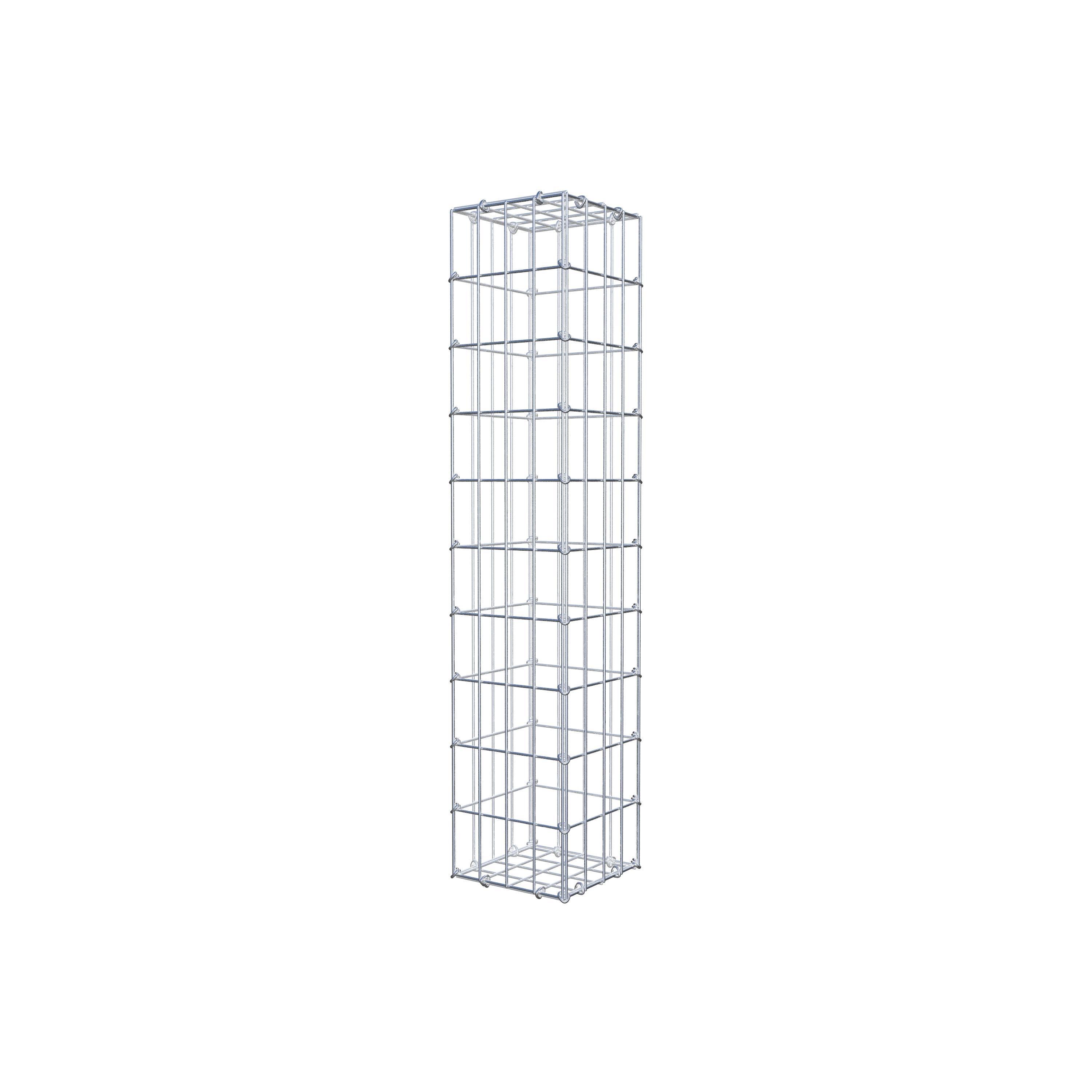 Gavión de acero galvanizado 100x20x20cm (LxAxP), malla 5 x 10cm, Anillo en C, jaula metálica para muro o jardín - 2