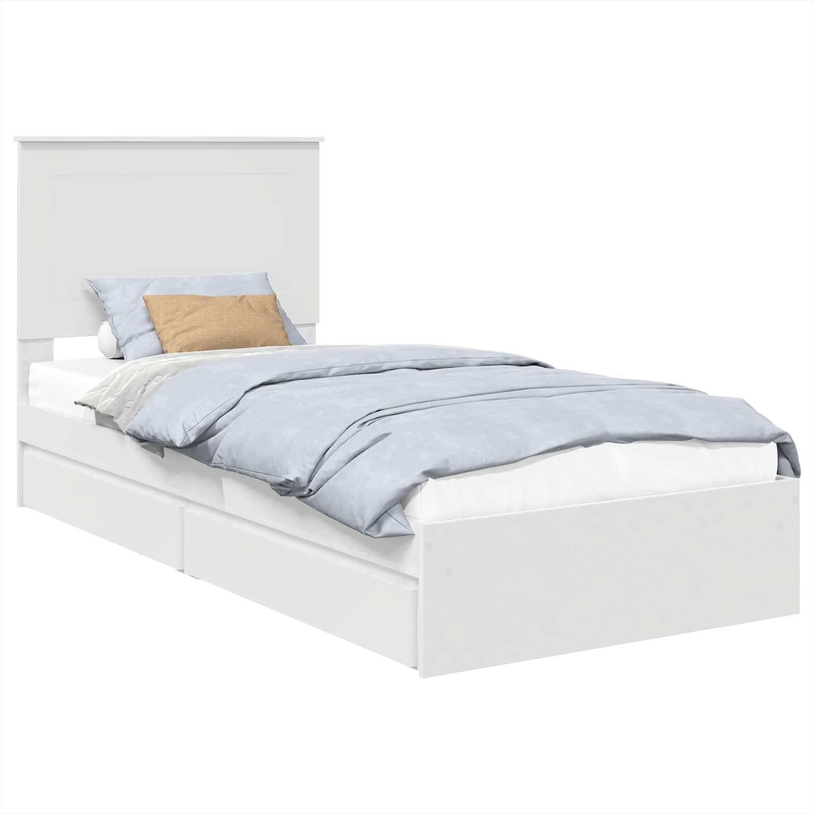 Lit de Rangement Blanc 75 x 190 cm Bois d'ingénierie - 2