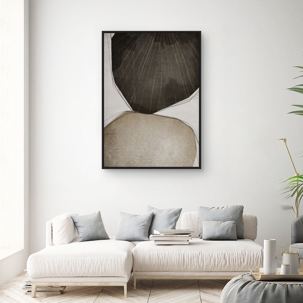 Toile encadrée Formes organiques apaisantes / 100x140cm / Cadre Noir / Fabriqué en France / Déco murale / DADA ART - 2