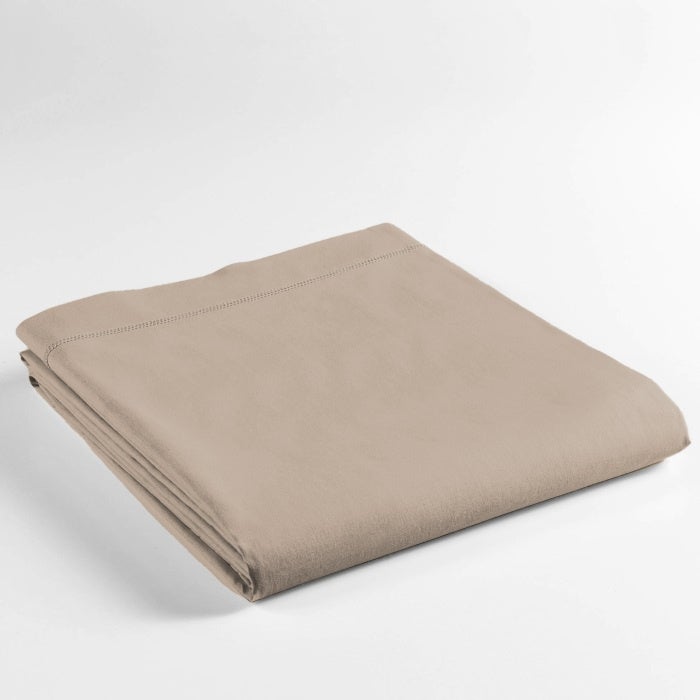 Drap plat 2 pers. 240 x 300 cm coton 57 fils Lina Sable - 2