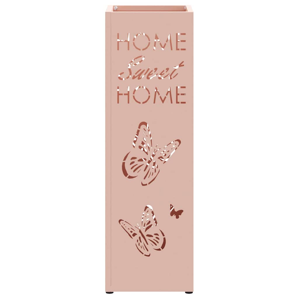 Porte-parapluie rose 15,5 x 15,5 x 49 cm acier - 4