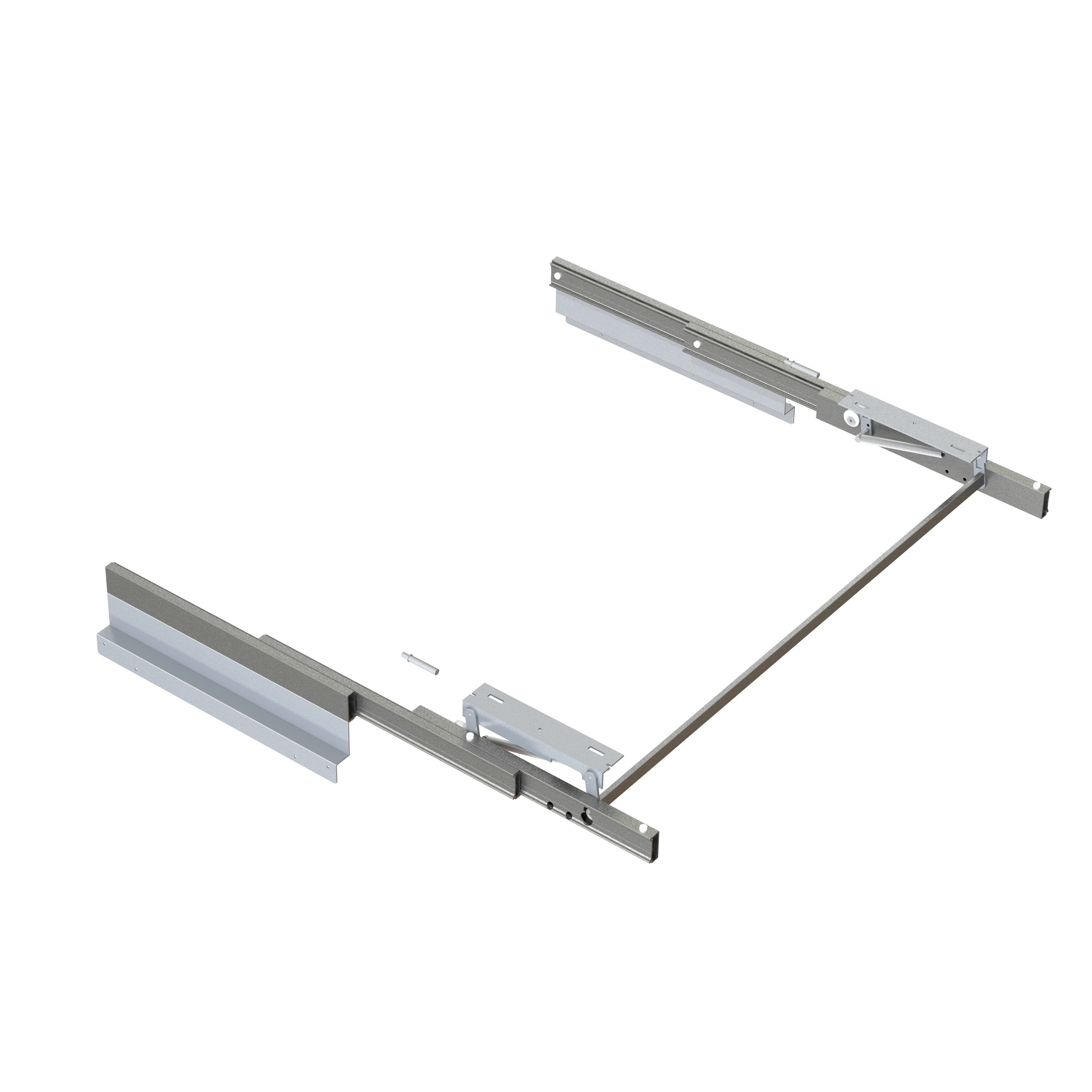 Emuca Prowadnice do stołu rozkładanego i podnoszonego Oplà Folding+39 M120, Aluminium, Anodowany szampański