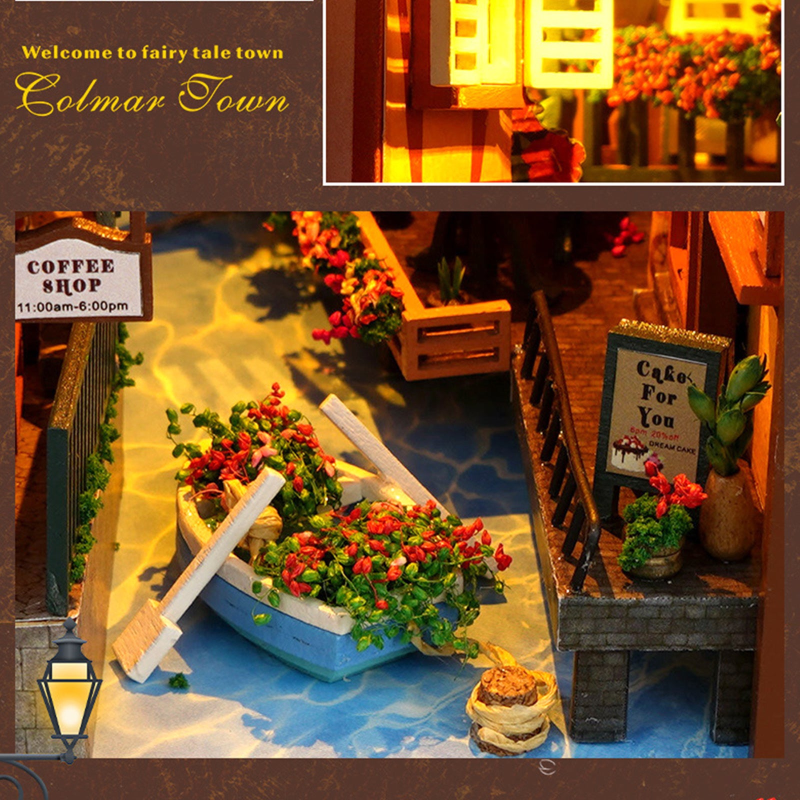 Puzzle 3D Book Nook DIY miniature en bois avec LED, kit maison de poupée décoratif pour bibliothèque - 9