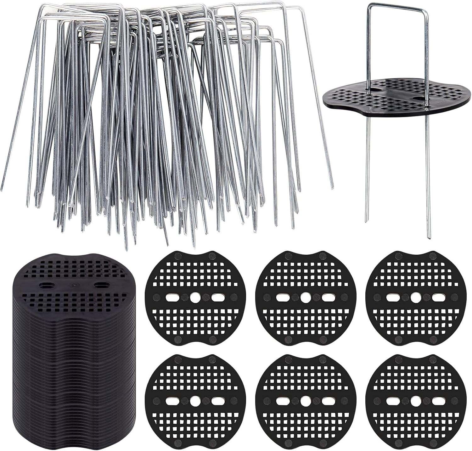 CAASFOOY 30 Piquets D’Ancrage Sol Plastique 24,5 Cm Vert – Fixation Tente Jardin Terrasse Bordure Paysagère Robuste