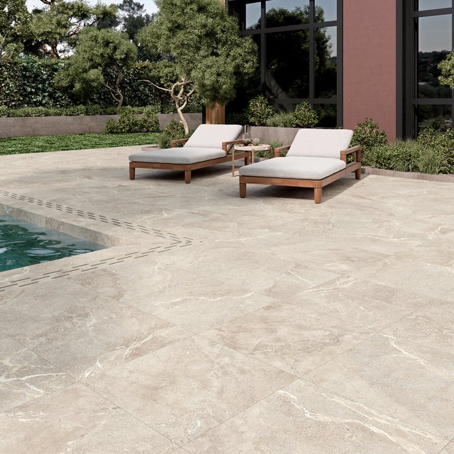 Dalle sur plots Toscana 2cm beige R11 60x60cm - Réflex boutique