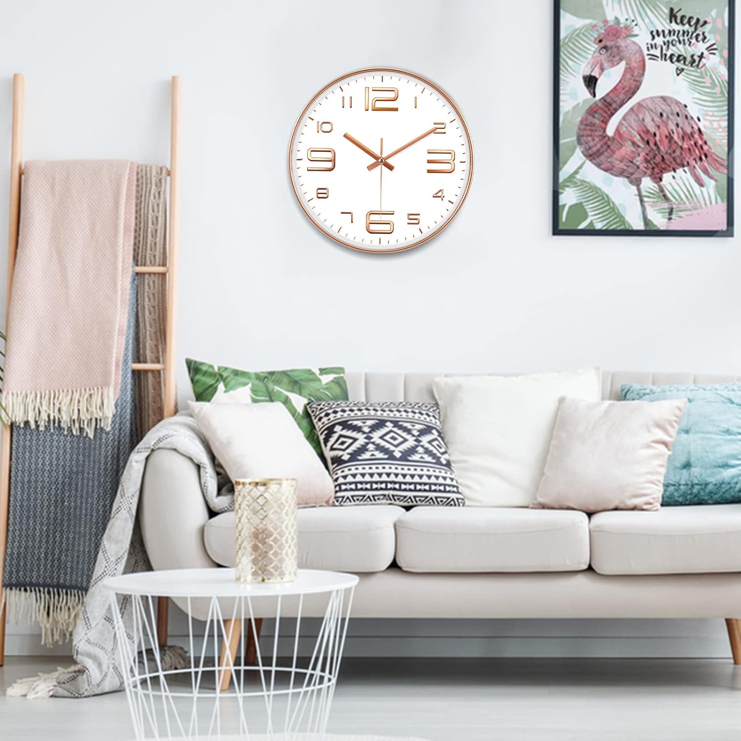 Reloj de pared digital silencioso de 30 cm, elegante, ideal para sala de estar, dormitorio, oficina y restaurante. - 5