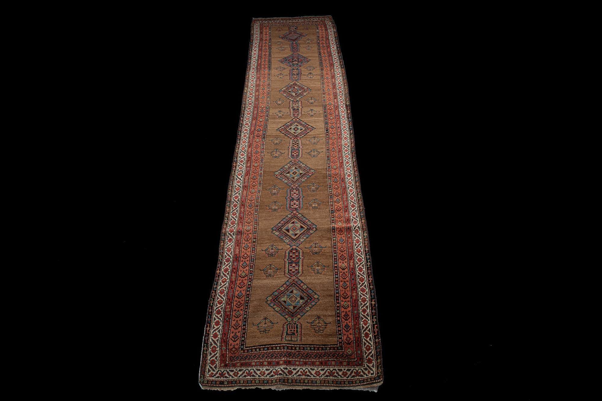 Oryginalny ręcznie robiony orientalny dywan, wymiary: 445x103 cm z certyfikatem autentyczności