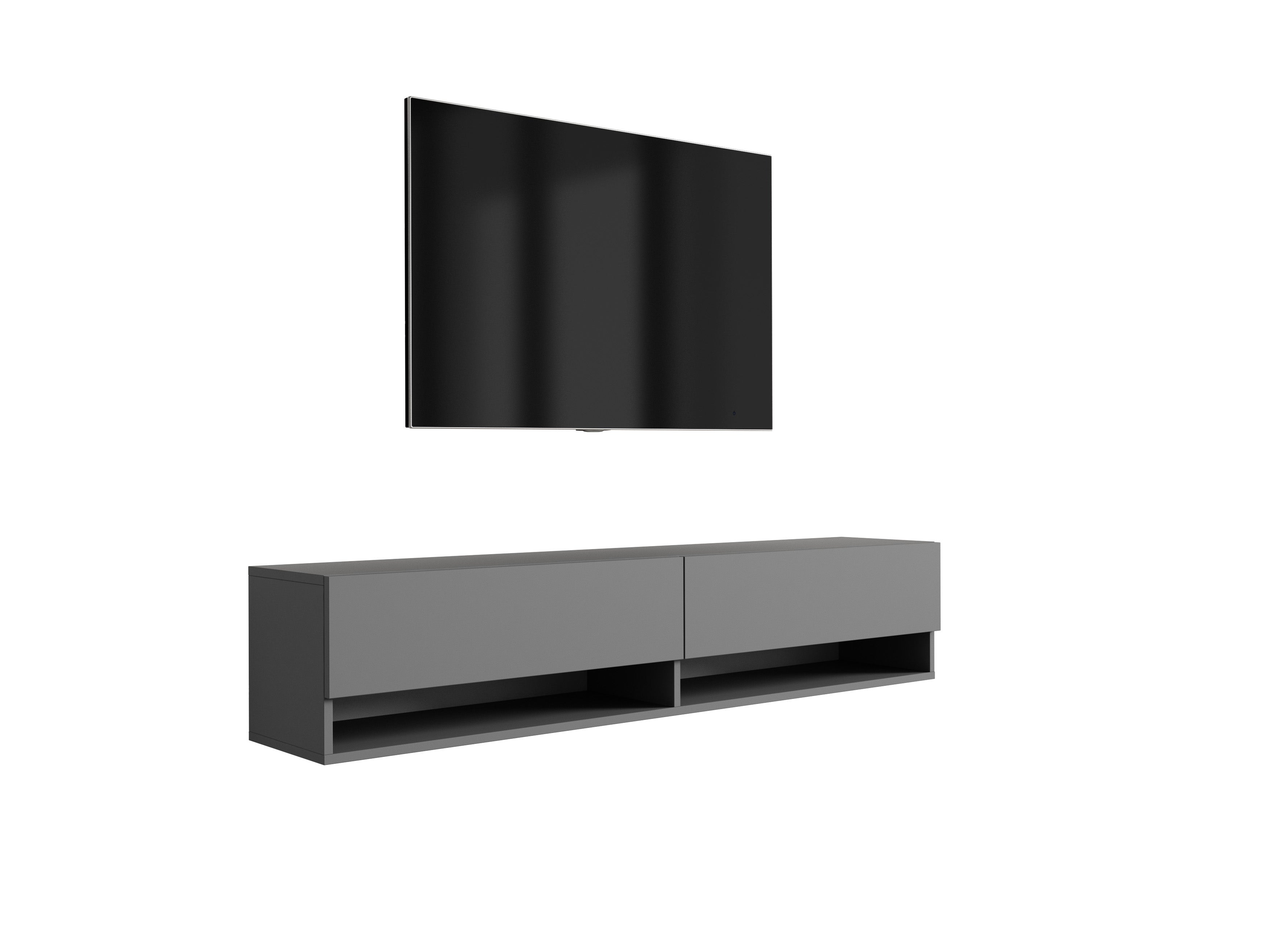 Szafka RTV : Antracyt, 170 × 32 × 34 cm