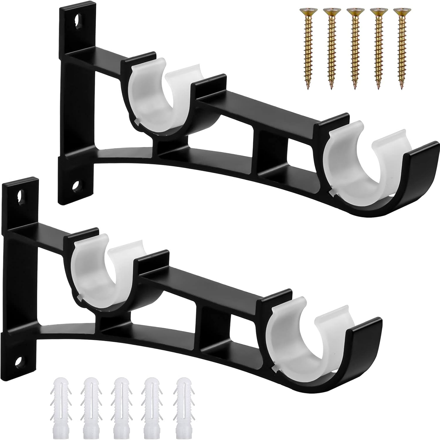 Supports de tringle à rideaux en alliage d'aluminium pour double ...