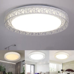 Plafonnier LED 6 Spots Design Français - Lumière Blanche/chaude/tricolore, Montage Au Plafond