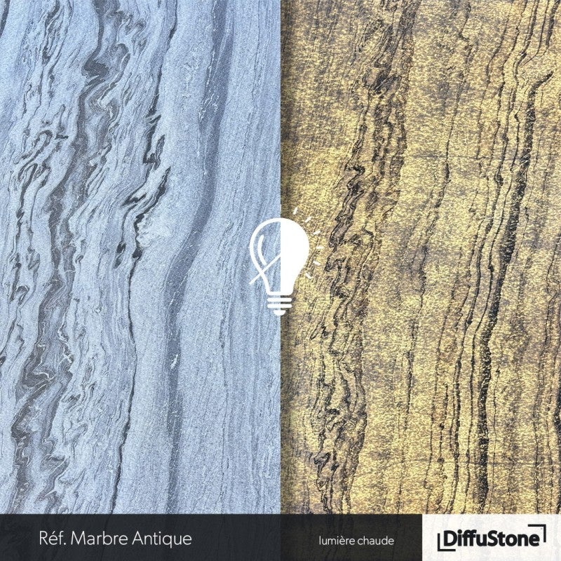 Marbre Antique - TRANSLUCIDE - Feuille de Pierre DiffuStone -1220x2440mm - 4