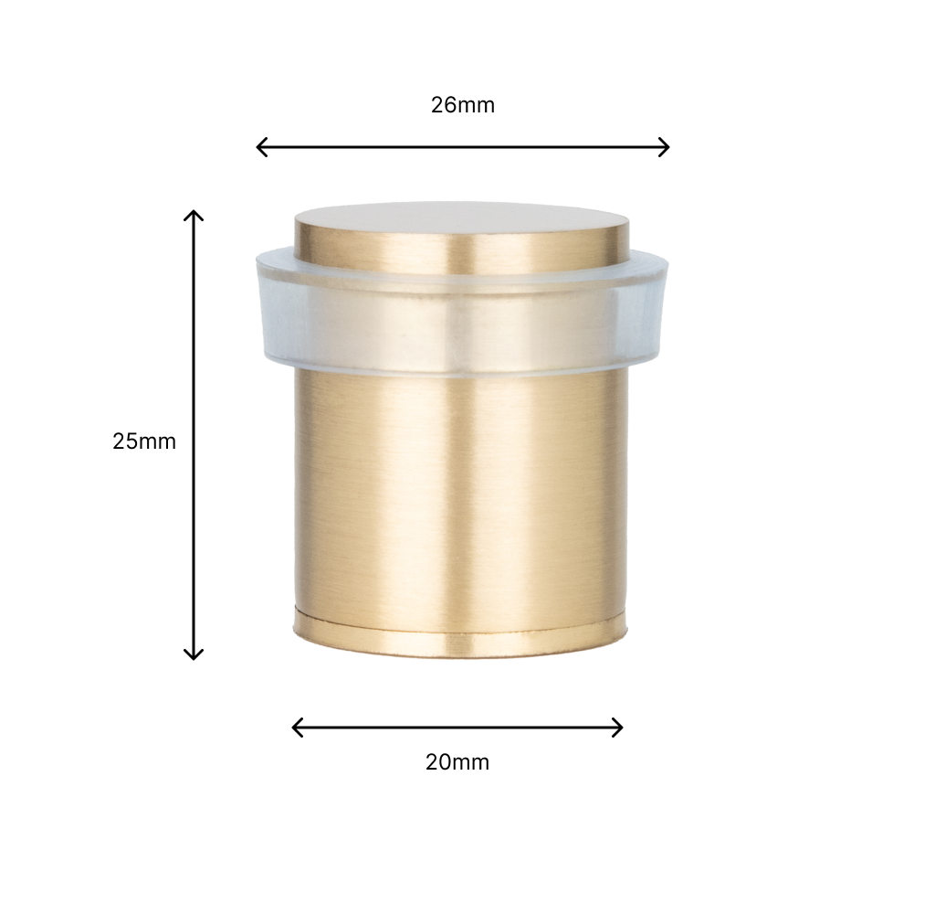Lot de 4 butées de sol 20 x 25 mm, laiton avec caoutchouc de protection transparent, à visser, EVI Herrajes - 4