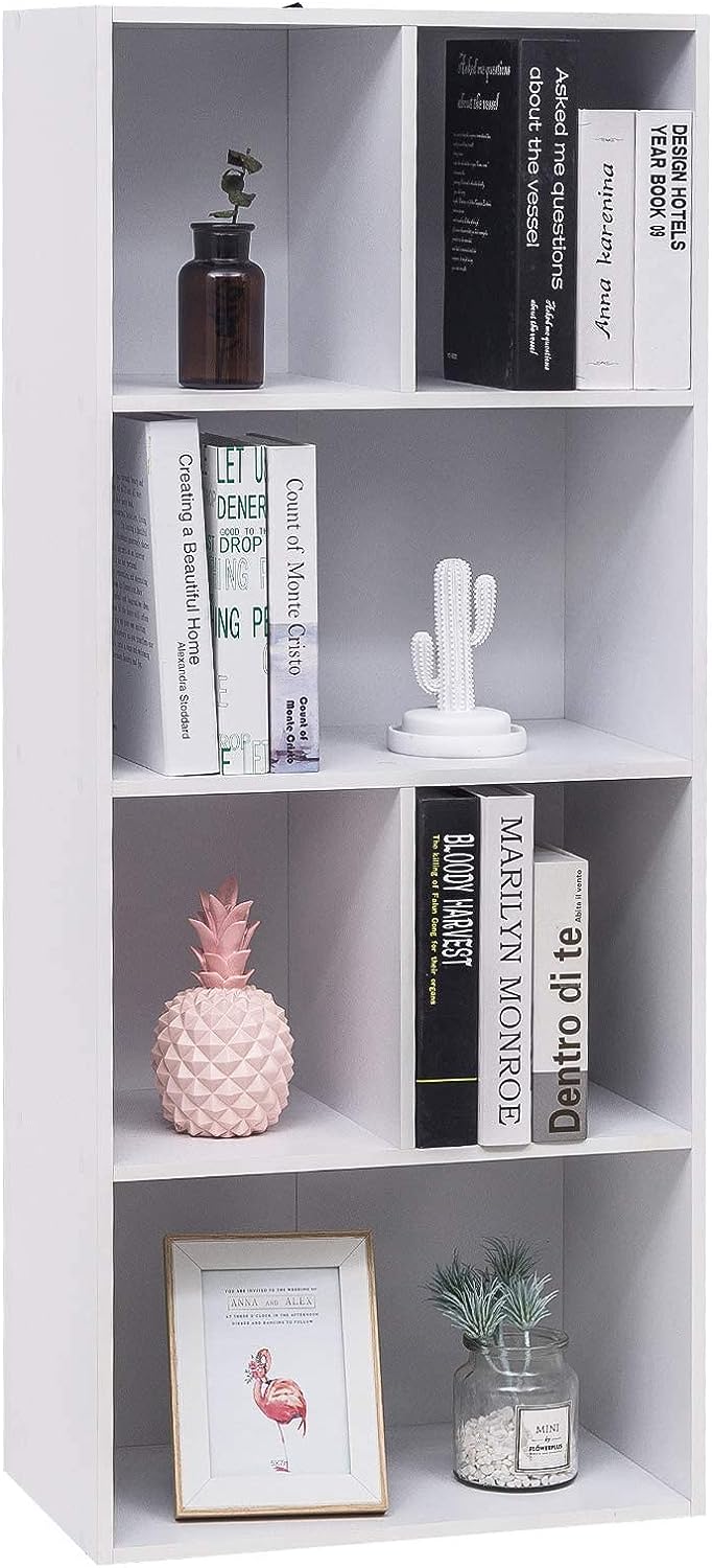 Bibliothèque VASAGLE 6 Casiers – Chêne, Meuble Rangement 97,5 Cm, Neuf