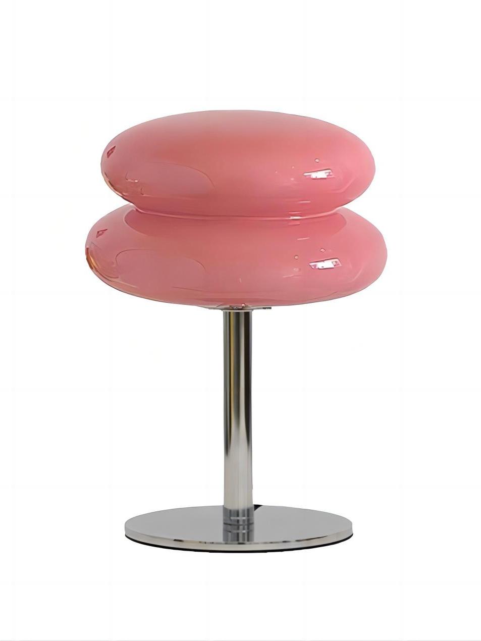 Lampe de table USB Macaron en verre rose à intensité variable de style Bauhaus, design italien moderne | Leroy Merlin