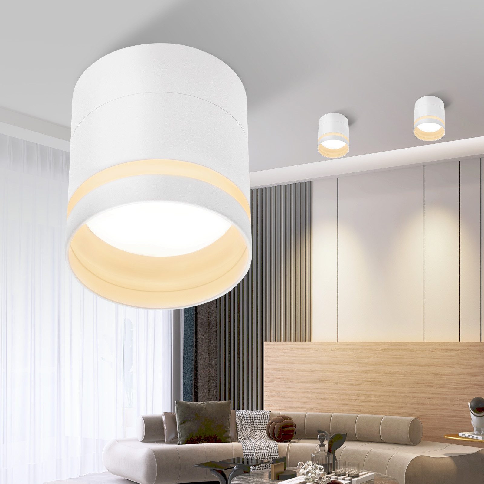 ZMH Reflektor sufitowy LED, okrągły, biały, 5W, mały, akrylowy reflektor sufitowy