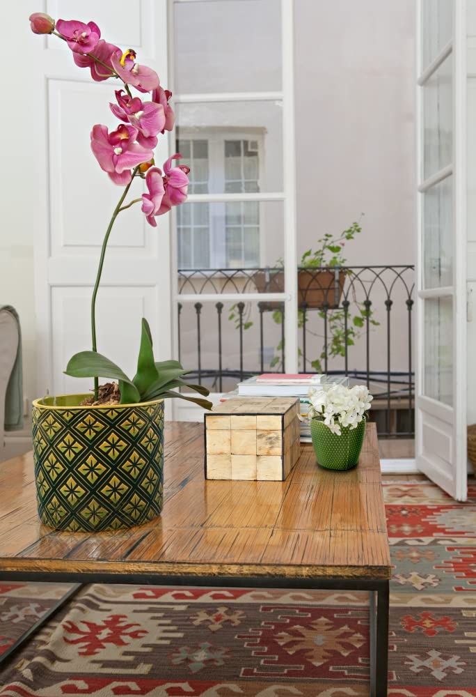 Set de Pots de Fleurs en Céramique avec Décorations 6 Pièces 130 x 135 mm Vert Foncé - KOTARBAU - 7
