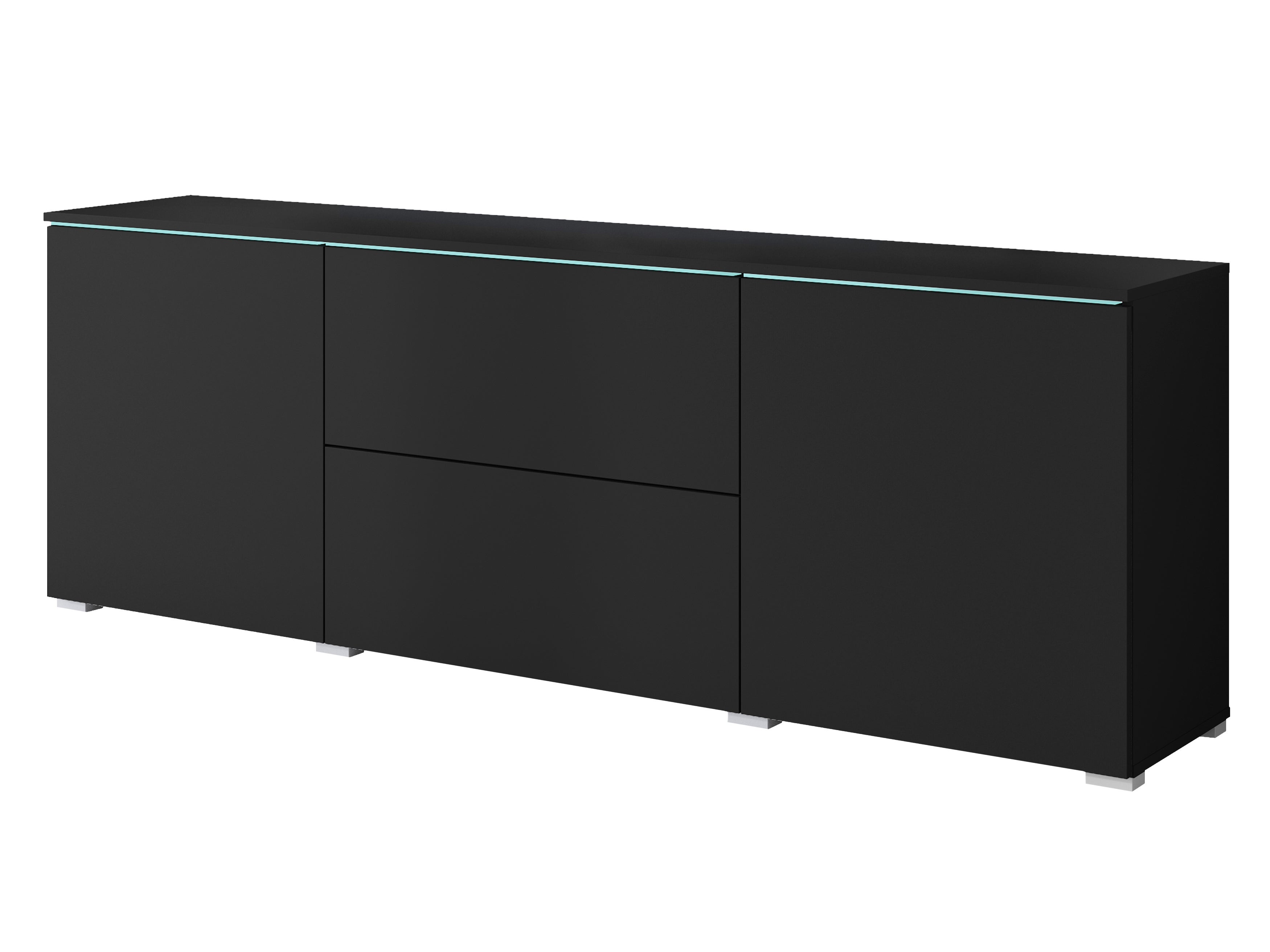 Komoda VEVE 180 cm , w czarnym kolorze z LED