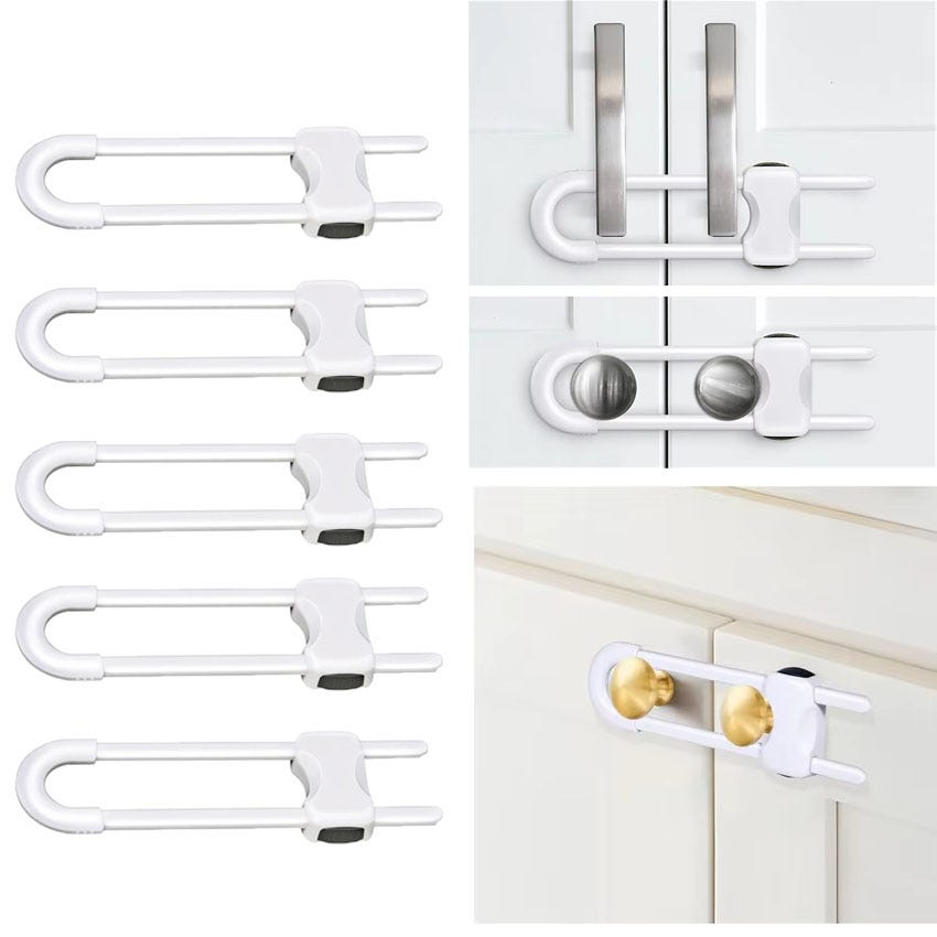 Hoffenbach Lot De 10 Protections Tiroir Transparentes - Sécurité Enfant Sans Perçage