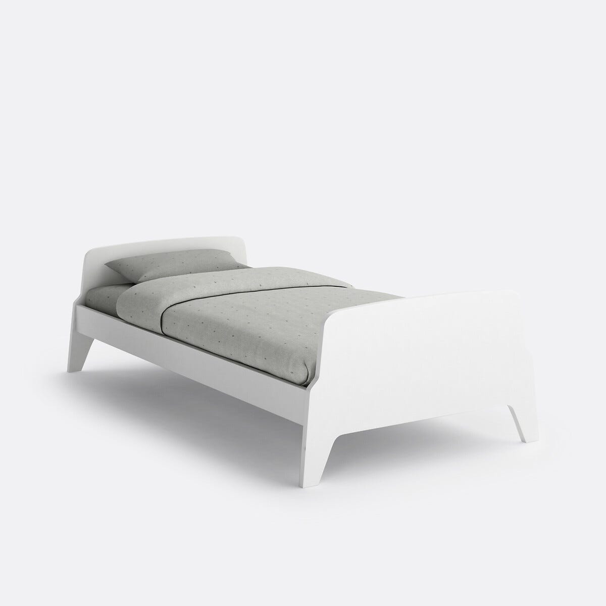 Lit style rétro vintage, 1 personne, Adil - Blanc - 90 x 190 cm | Leroy ...
