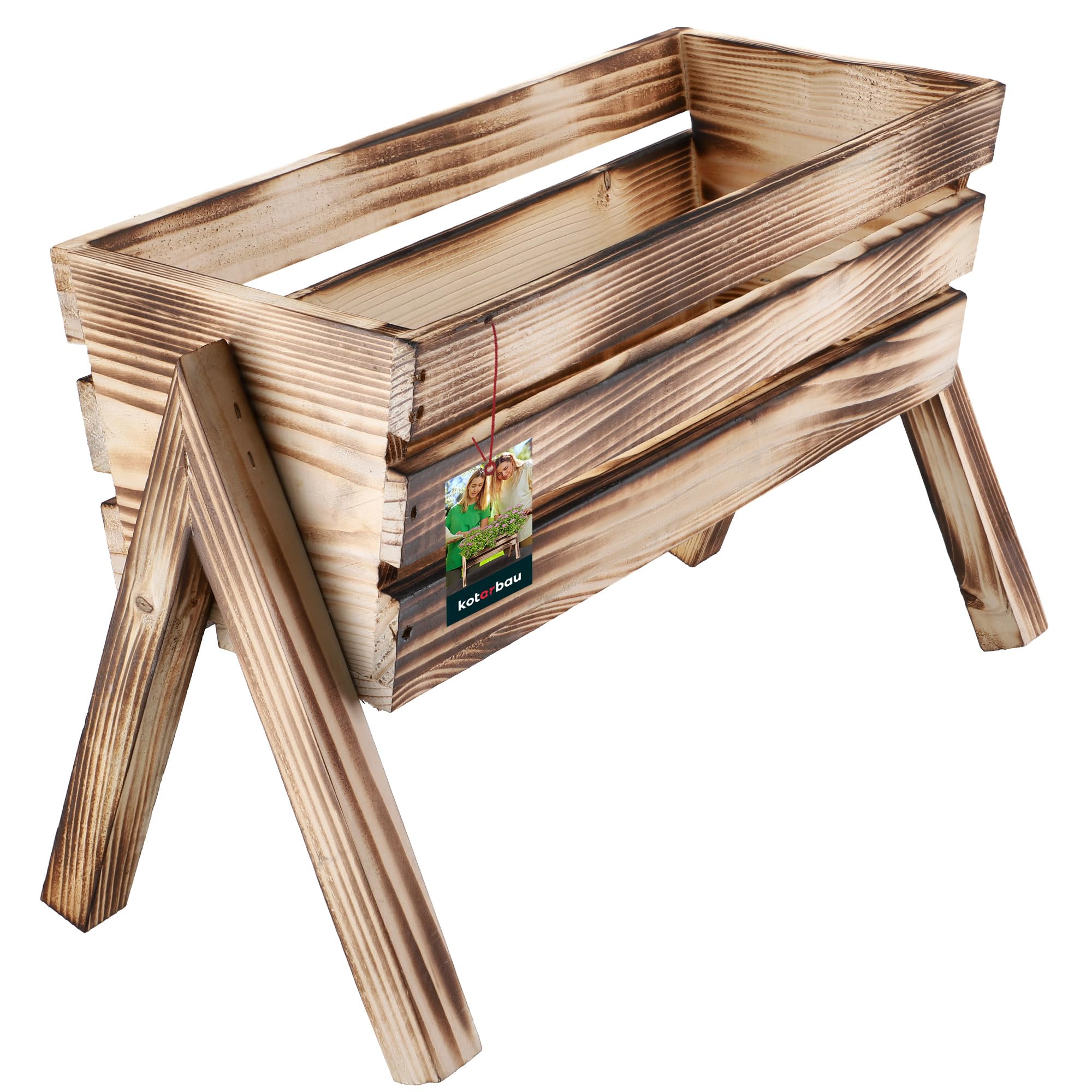 Kwietnik drewniany koziołek 40,5 skrzynka donica ogrodowa na kwiaty rośliny - KOTARBAU