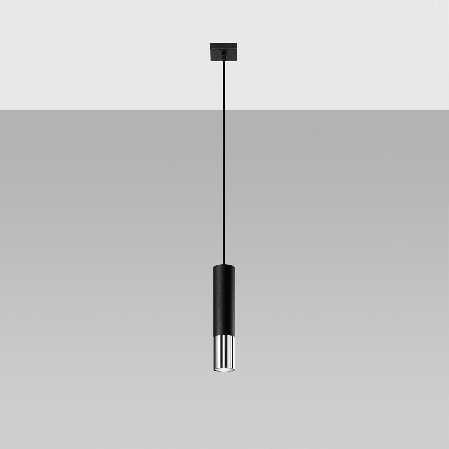 Lampa sufitowa wisząca Loopez czarno-srebrna 1xGU10x40W wym: 100 x 8 x 8 cm metal Sollux Lighting