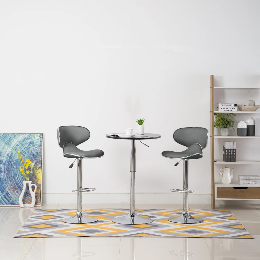 323648 maison exclusive - bar stools 2 pcs grey faux leather