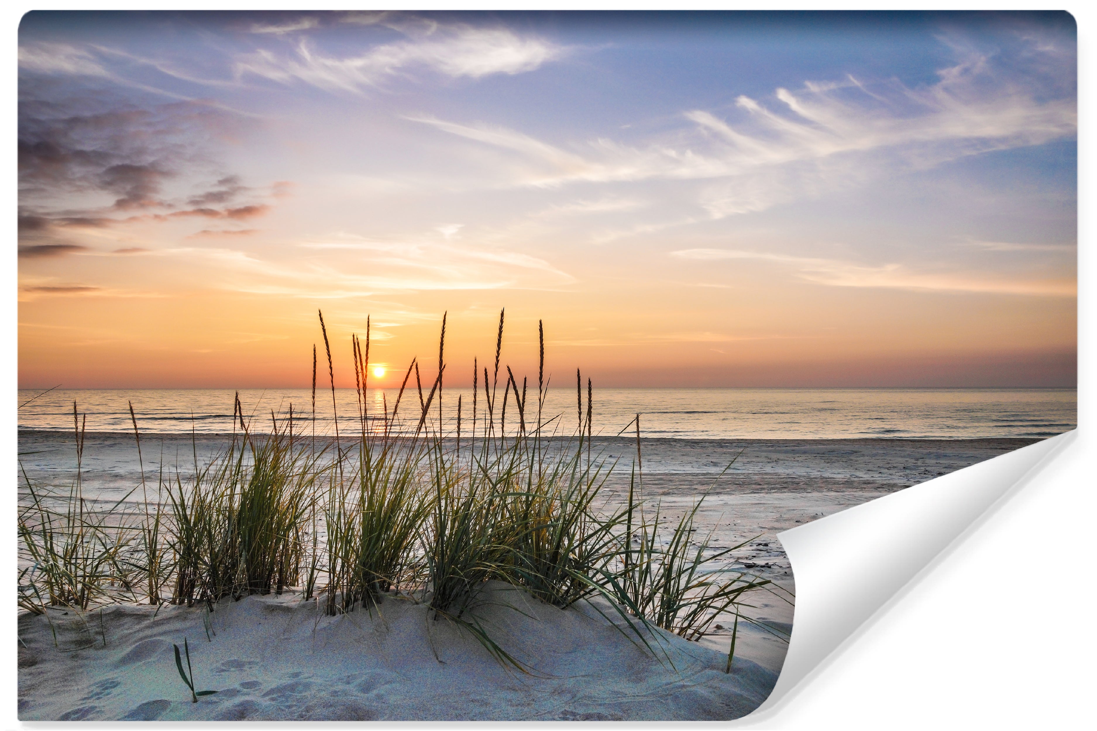 Papel pintado no tejido fotografia paisaje marino puesta de sol en la playa para habitaciones 450cm x 300cm