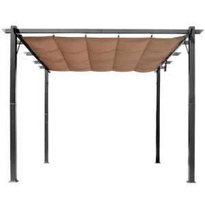 Gazebo veranda addossata da parete in acciaio Patio Nero 300x250 cm