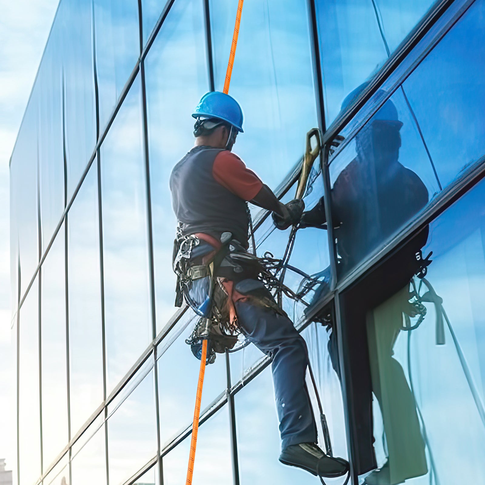 Corde en polyester double tressé,VEVOR 9,5mm x 36,57 m,corde d'escalade en plein air,48 brins,résistance à la rupture de 17,79 kN,pour randonnée, - 8