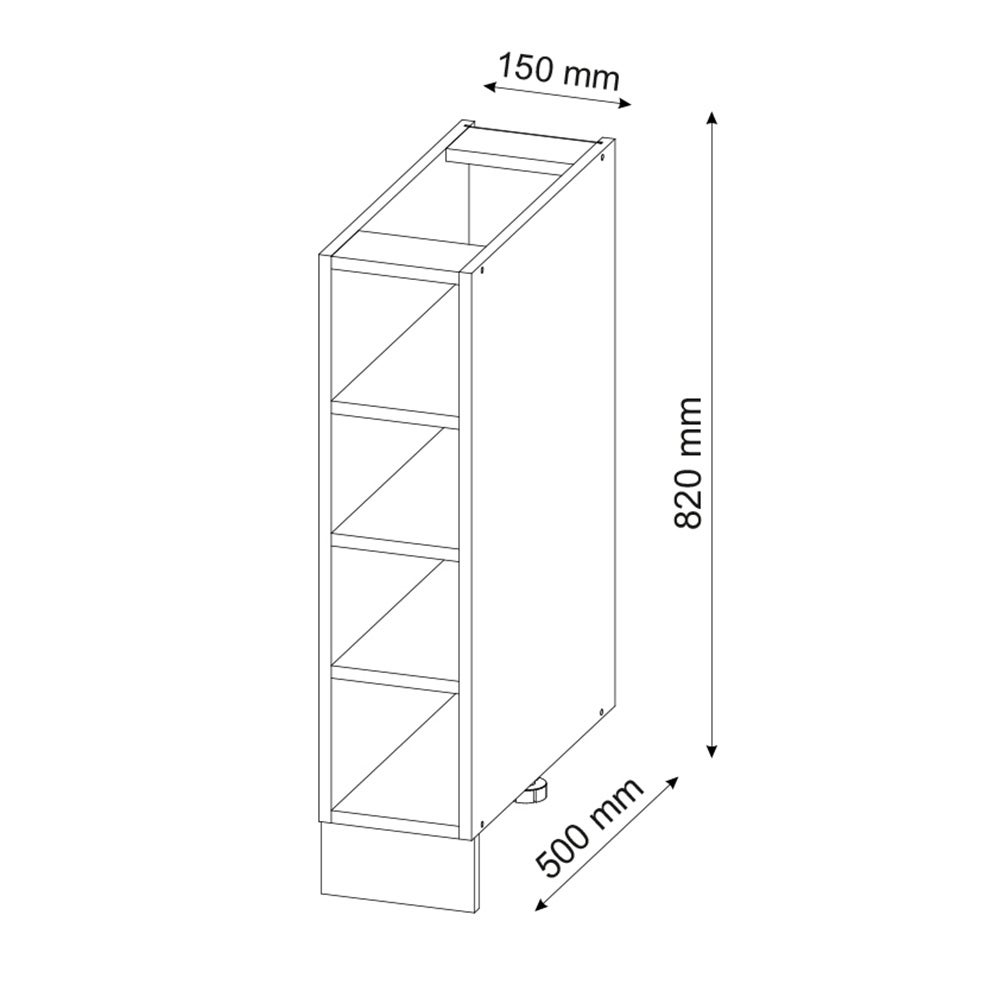 Vicco Etagère de cuisine Fame-Line, Chêne de force doré, 15cm sans PT - 3