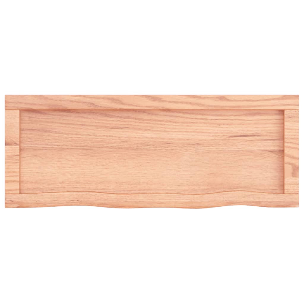 étagère murale marron clair bois chêne massif traité - 5