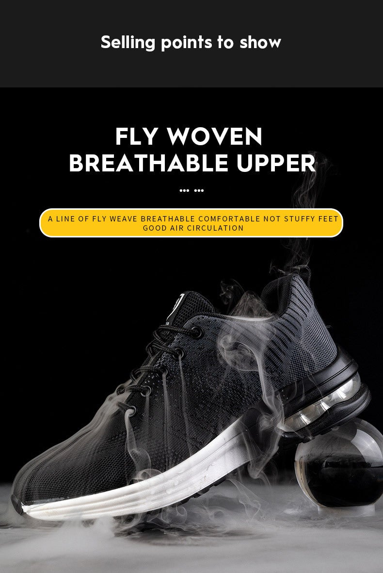 Chaussures de Securité Hommes Femmes Legere Basket de Securite Respirante Confortable Chaussure de Travail avec Embout en Acier Noir Taille 41 - 2