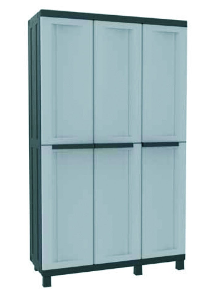 Armoire De Rangement Extérieur En Plastique - Dimensions 68x39x92 Cm - 2 Portes, 2 étagères - Résistante Aux Intempéries - 7