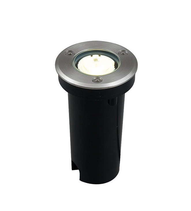 Lampa gruntowa najazdowa Mon okrągła czarno-srebrna LED 2W 3000K 100lm IP67 wym: 6,7 x 6,7 x 11,7 cm aluminium Nowodvorski Lighting
