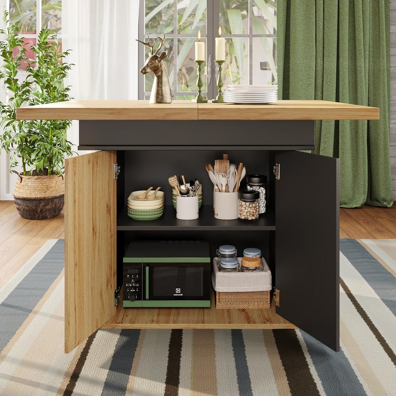 Rozkładany stół jadalniany 110-140×80 cm, kuchnia, salon, wielofunkcyjne przechowywanie, styl retro