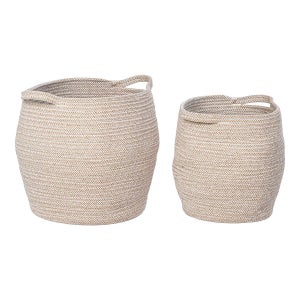 Panier à Bûches Rond WERKA PRO - Similicuir Noir, Ø39x31cm, Pour Bois Ou Décoration