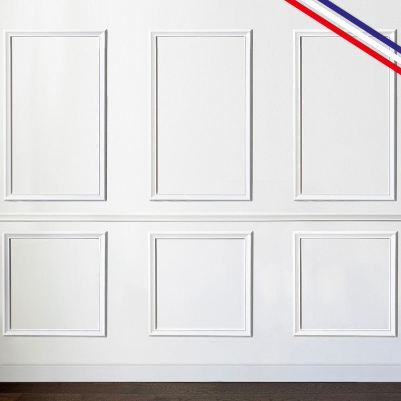 Moulures murales en bois décoratives en kit de 6 cadres - Apolline - 3 mètres - Faciles à coller et prêtes à peindre - Fabrication française - 2