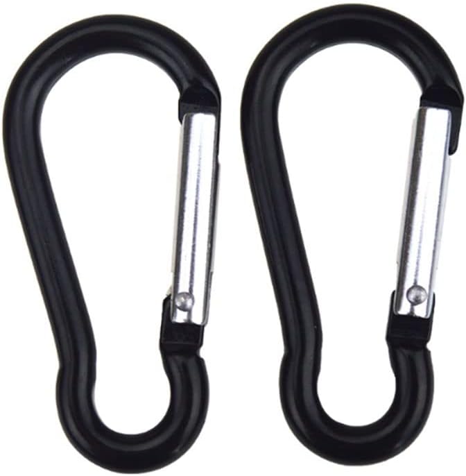 100 Pièces Mousqueton en Alliage d'aluminium Noir, Mini Mousqueton Porte-clés, pour Le Camping, la Randonnée, la Pêche - 2